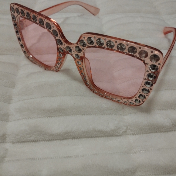 no brand Accessories - Pink Sunglasses With Rhinestones